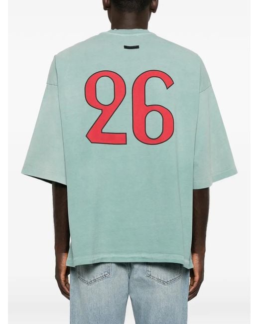 Fear Of God Blue Logo-Print Short-Sleeve T-Shirt for men