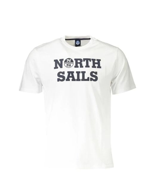 North Sails White Logo-Print T-Shirt for men