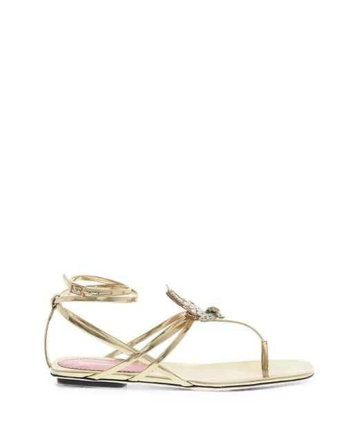 DSquared² Natural Marija Rhinestone-Embellished Sandals