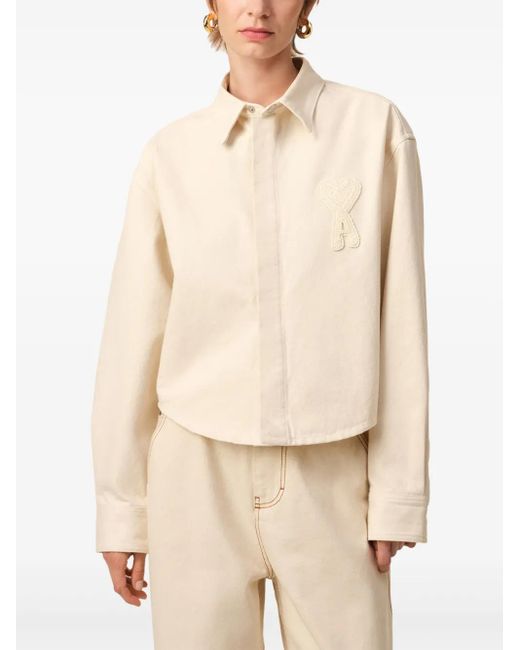 AMI Natural Gekürztes Ami De Coeur Hemd Aus Baumwolle