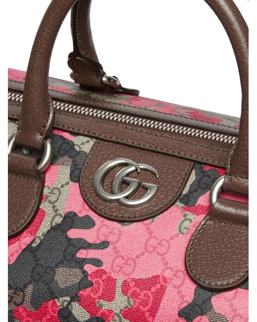 Gucci Pink Medium Gg-Pattern Holdall Bag for men