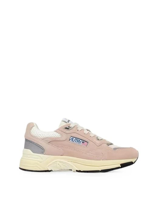 Autry White Hyperway Panelled Lace-Up Sneakers