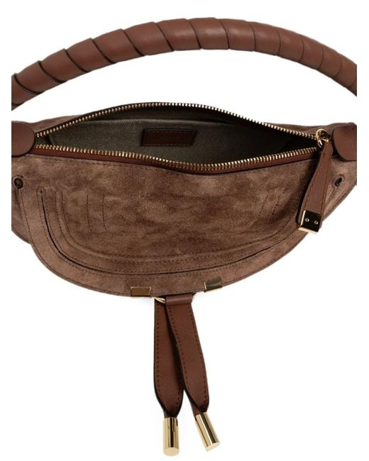 Chloé Brown Mini Marcie Suede Tote Bag
