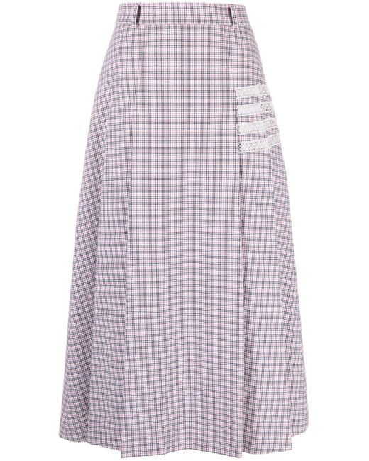 Thom Browne Purple High-waisted Pleated Skirt