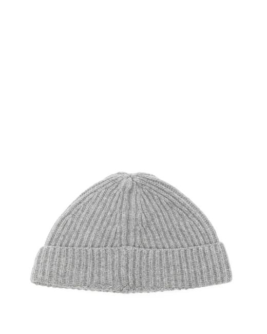 Amaranto Gray Ribbed Beanie Hat