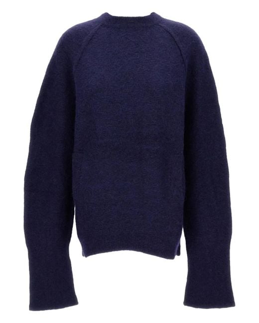 Jejia Blue Fluffy Crew-Neck Sweater