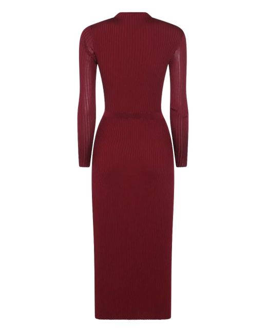 Self-Portrait Red Cut-Out Midi Dress