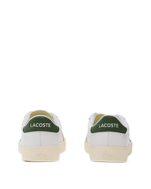 Lacoste White Logo-Patch Panelled Sneakers for men