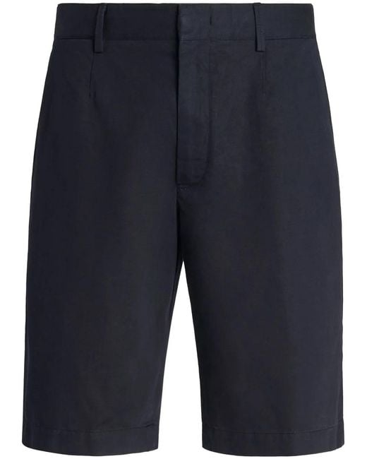 Zegna Blue Cotton Bermuda Shorts for men