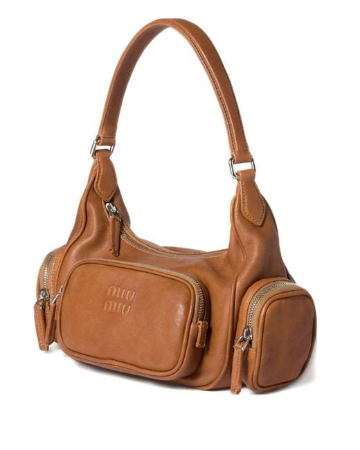 Sac Porté Épaule Pocket Miu Miu en coloris Brown