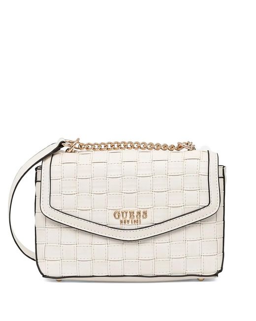 Guess Natural Woven Chain Satchel