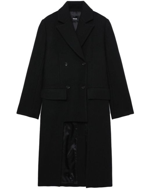 we11done Black Double-breasted Asymmetric Coat