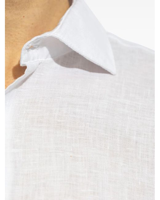 メンズ Paul & Shark リネンシャツ White