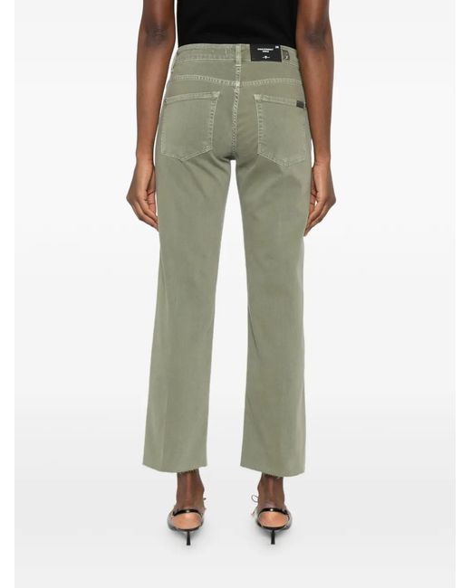 7 For All Mankind Green Calie Straight Ankle Jeans