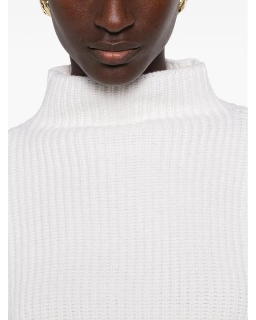 ELY ELY White Ribbed-Knit High-Neck Sweater