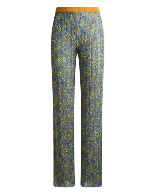 Etro プリント ニットパンツ Green