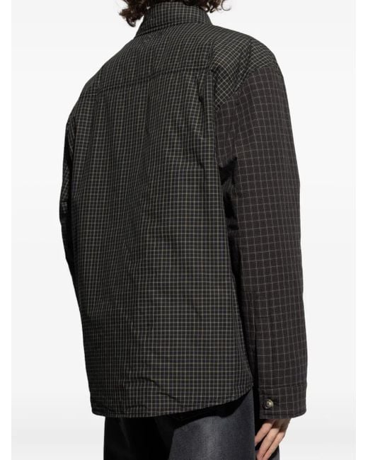 Moschino Black Checked Shirt Jacket for men