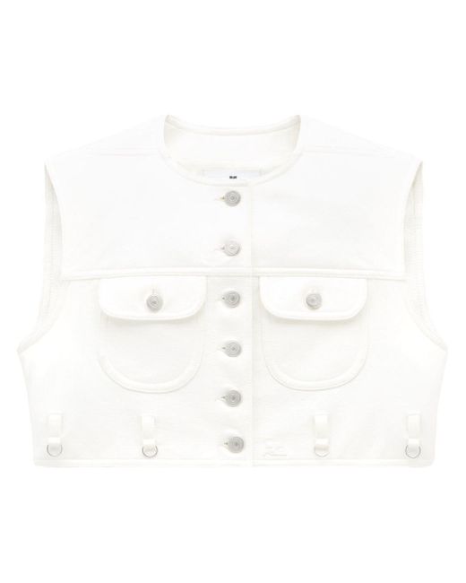 Courreges White Multiflex Vinyl Cropped Vest