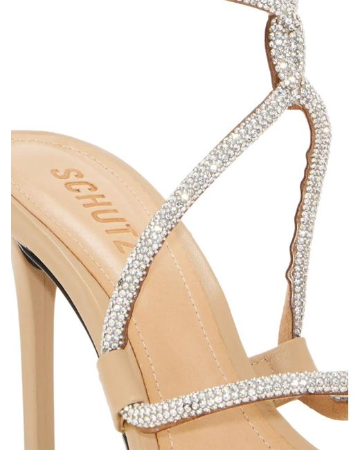 SCHUTZ SHOES Metallic Crystal-Embellished Strap Sandals