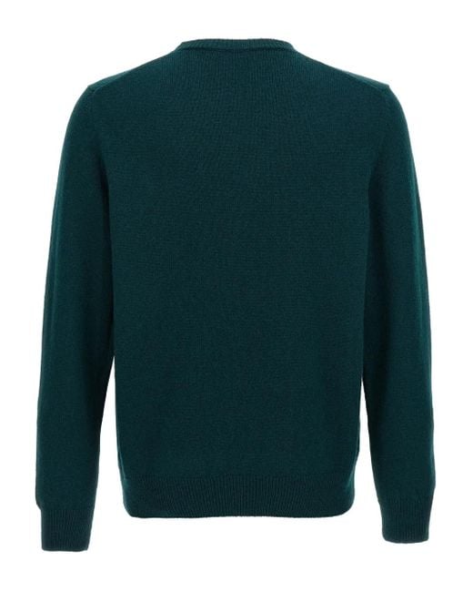 Zanone Green Crew-Neck Wool Sweater for men