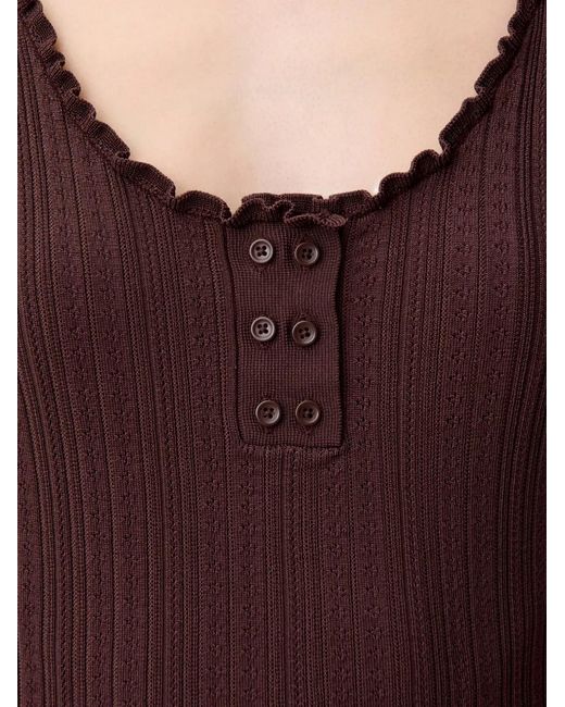 Claudie Pierlot Brown Ruffled Tank Top