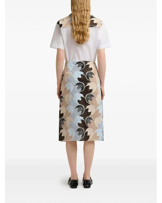 Marni White Macramé Midi Skirt