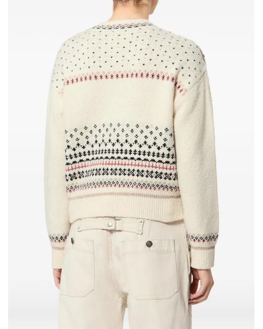 Isabel Marant White Buttoned-Shoulder Sweater