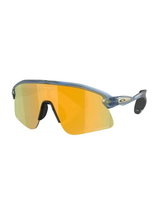 Oakley Yellow Transparent-Frame Shield Sunglasses