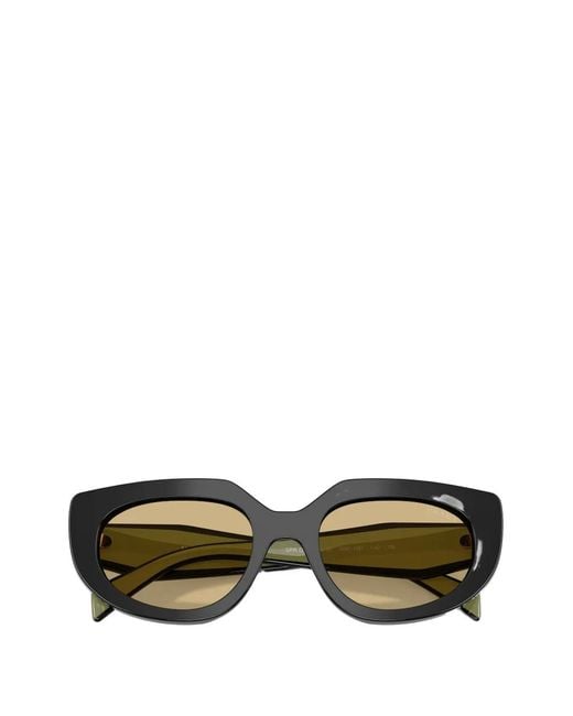 Prada Black Oval-Frame Sunglasses