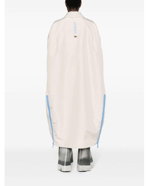Khrisjoy White Spread-collar Maxi Raincoat