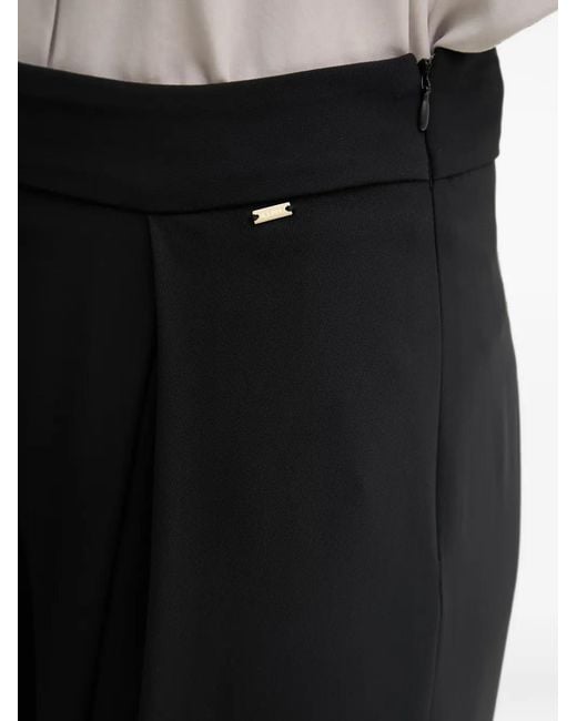 GAUDI Black Pleated Wide-Leg Trousers