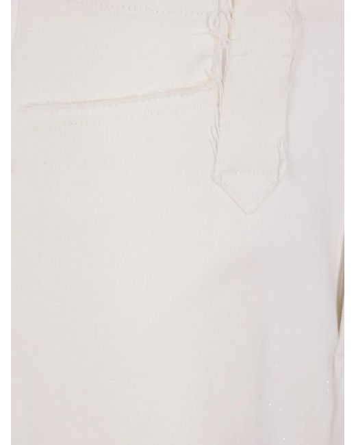 Kuro White Frayed Straight Jeans