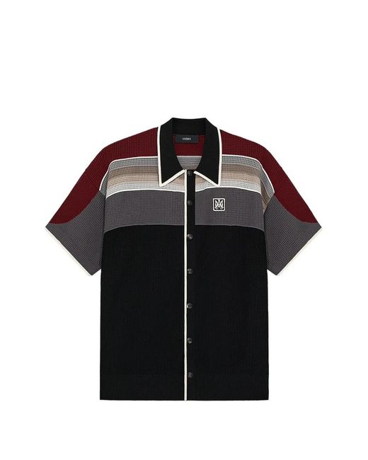 Amiri Black Ma Sport Logo-Patch Shirt for men