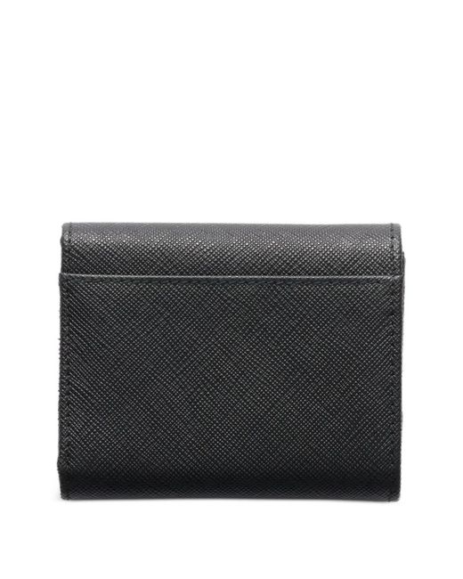 Prada Black Leather Triangle-Logo Wallet