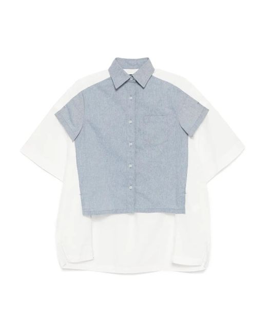 Camicia Con Inserti di Kolor in Blue