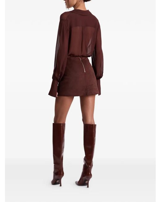 Alice + Olivia Brown Minijupe Riley En Daim