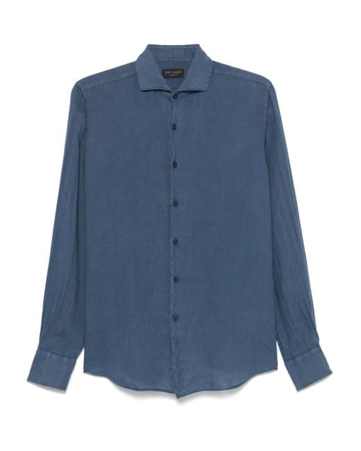 メンズ Dell'Oglio リネンシャツ Blue