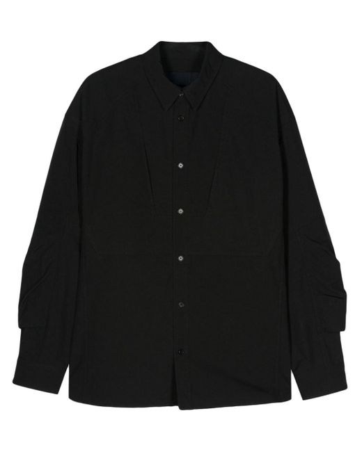 Juun.J Black Sleeve-pocket Classic-collar Shirt for men