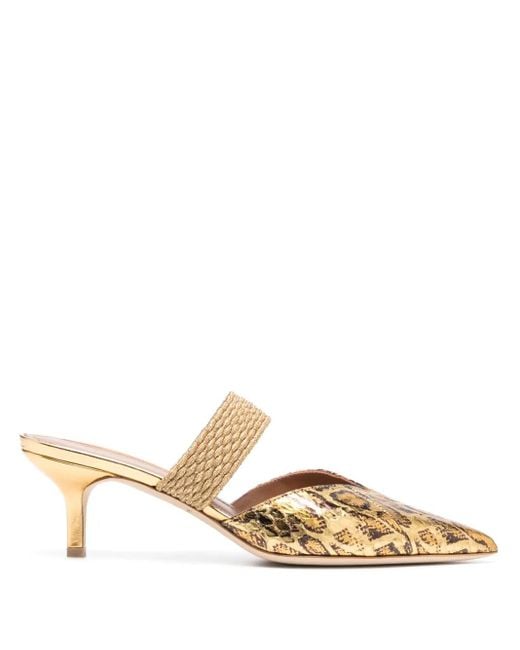 Malone Souliers Natural Leopard-Print 60Mm Leather Mules