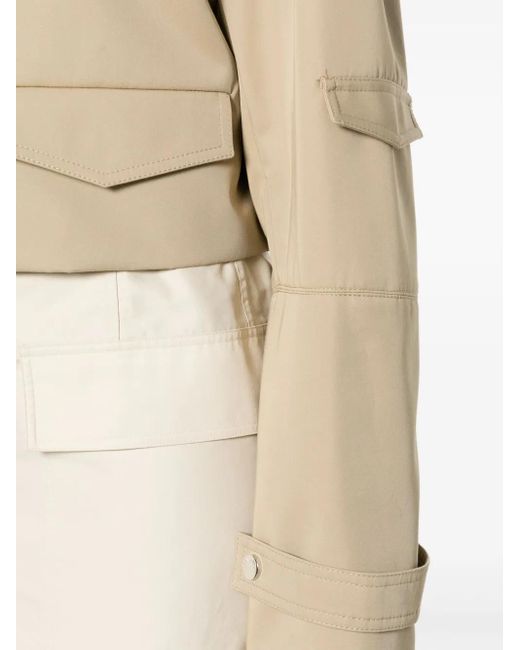 Nanushka Natural Bracha Cropped Shirt Jacket