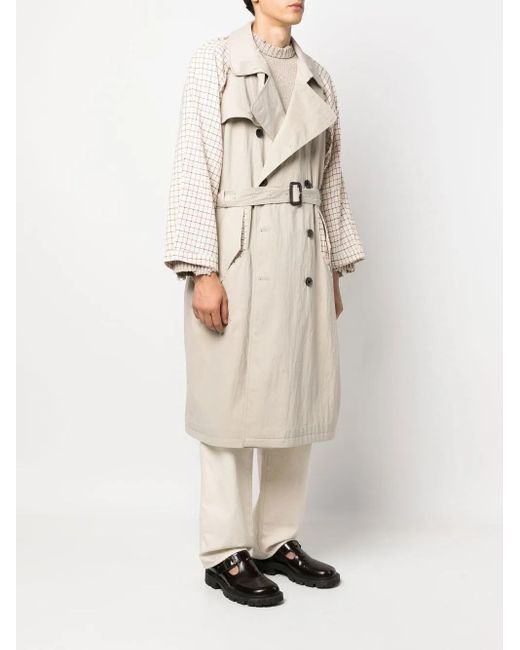 Maison Margiela Natural Spliced Belted Trench Coat for men