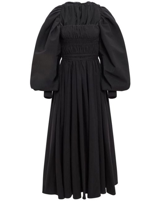 Altuzarra Black Gerafftes Andrea A-Linien-Kleid