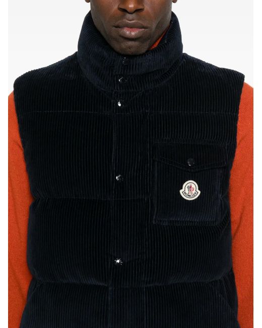 Moncler Black Agen Corduroy Vest for men