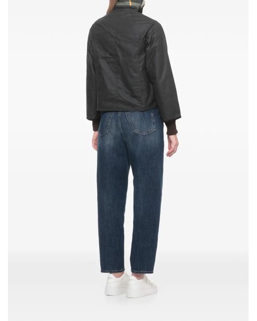 Barbour Black Corduroy-Collar Flap-Pocket Jacket