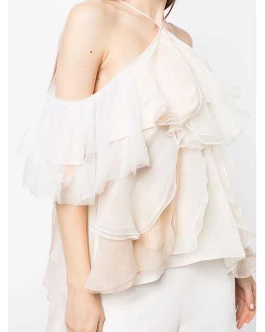 Maticevski White Melodic Ruffle Top