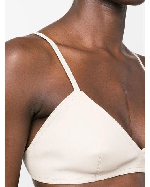 The Mannei Natural Sierra Leather Cropped Tank Top