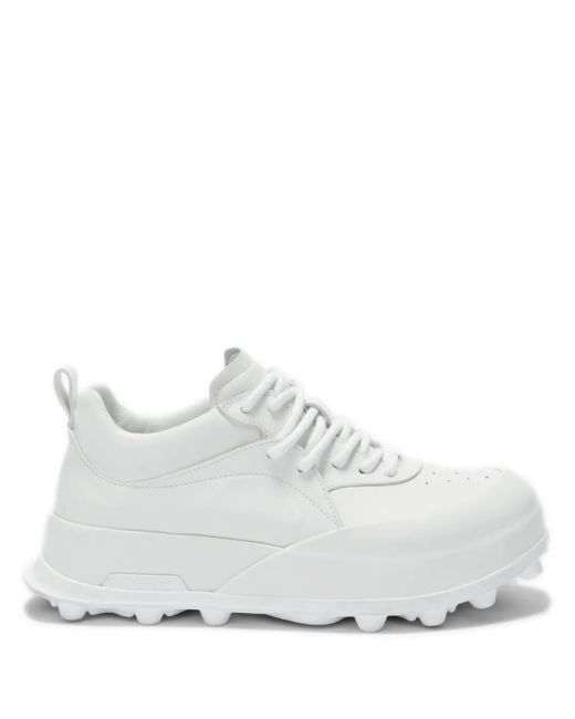 Jil Sander White Orb Leather Sneakers