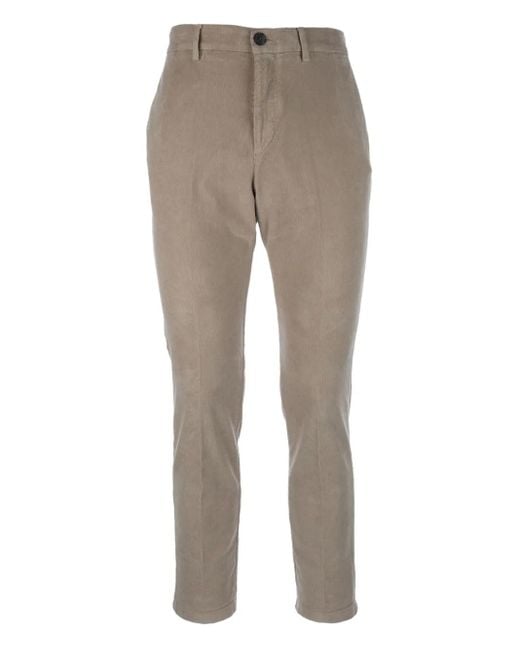 Cruna Gray Corduroy Button-Fastening Trousers for men