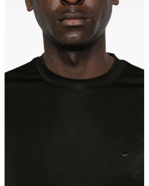 Emporio Armani Black Logo-Detail T-Shirt for men
