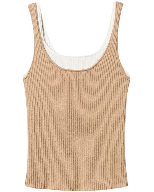 Twinset Natural Trompe-L'Œil Fitted Knit Top
